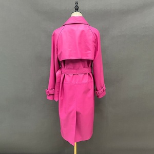 Moda moto lungo doppiopetto in <span class=keywords><strong>pelle</strong></span> bavero tinta unita in <span class=keywords><strong>vera</strong></span> <span class=keywords><strong>pelle</strong></span> di montone <span class=keywords><strong>Trench</strong></span> da donna - Product Image 4