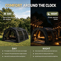 Tente pneumatique familiale Coody 17.2 Familia Pro Air - Noire, grande tente gonflable pour le camping en famille, quatre saisons