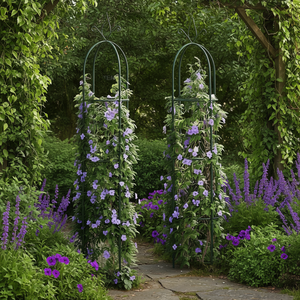 Arco de jardín de hierro con enrejado de 6 pies, diseño clásico decorativo para uso en exteriores. - Product Image 2