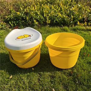 Dreamland Yellow Duck Storage <b>Stool</b> With Lid For Kids Toy Organizer Round <b>Plastic</b> Seat 1-3 Years Old - Product Image 2