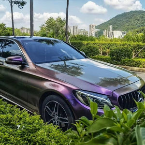 स्व-चिपकने वाला चमकदार चमकदार हीरा सॉस बैंगनी सैटिन कार विनाइल रैप सोने की बैंगनी फिल्में - Product Image 4