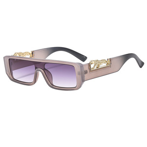 Men's Fashion <b>Square</b> UV400 Sunglasses Retro Hip-hop Style with Narrow <b>Edge</b> & Leopard Pattern Casual & Stylish - Product Image 4