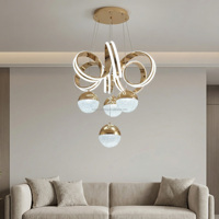Lampe suspendue LED contemporaine de luxe 150W pour salon, salle à manger, chambre – Lustre moderne pour hôtel, villa, café – Matériaux durables