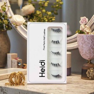 Heidi Soft Lightweight Corner <strong>Eyelashes</strong> clear Band <strong>Half</strong> Lash 3D Faux Mink Natual <strong>Half</strong> Lashes Customized Packaging Available - Product Image 1