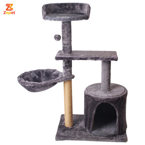 Tour pour chat en <span class=keywords><strong>bois</strong></span> de sisal naturel <span class=keywords><strong>avec</strong></span> griffoir et condo, jouet en peluche pour animaux de compagnie, prix de gros EUR, à prix abordable - Product Image 2