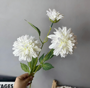 ดอกดาเลียผ้าไหมคุณภาพสูง L-107 แบบ 3 หัว <span class=keywords><strong>ดอกไม้</strong></span>ประดิษฐ์เสมือนจริงสำหรับงานแต่งงาน ตกแต่งบ้าน งานศิลปะ และจัดวางทางเดิน - Product Image 2