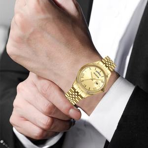 Montre à quartz de luxe pour homme avec mouvement japonais Miyota 2035, bracelet en acier inoxydable doré et cuir, largeur 22 mm, Orologio Uomo, Montre Homme - Product Image 3