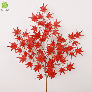 Rama de Hoja de Arce Artificial, Color Rojo Anaranjado, de Plástico y Tela, Accesorio de Decoración para Bodas, Adorno de Jardín de Alta Simulación - Product Image 5