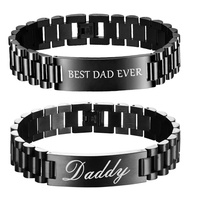 Bracelet à maillons magnétiques géométriques en acier inoxydable plaqué or 18 carats, ajustable, classique et simple, pour homme, personnalisable
