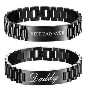 Brand Simple Adjustable <b>Men's</b> 18K Gold Waterproof Strap Customizable <b>Name</b> <b>Bracelet</b> Health Stainless Steel <b>Bracelet</b> <b>Men</b> - Product Image 1