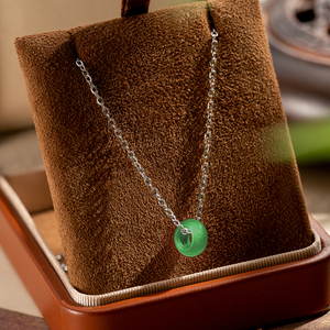 Elegant Design Minimalist Quartz Jade Bead Pendant Necklace Rhodium Steel <b>Chain</b> Handmade Jewelry Engagement Wedding Party - Product Image 4