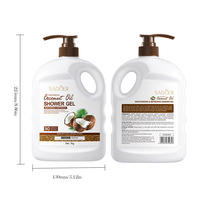 SADOER 1KG Gel Douche Corps à l'Huile de Coco, Infusé à la Niacinamide, Nettoyant Nourrissant et Rafraîchissant, Mousse de Bain et Douche