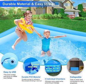 Solar <strong>Inflatable</strong> <strong>Swimming</strong> <strong>Pool</strong> <strong>With</strong> <strong>Lights</strong> 105&quot;x65&quot;x25'' Oversized Thickened <strong>Inflatable</strong> <strong>Pool</strong> for Backyard Outdoor Solar Panel