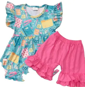 baby dress home Suppliers-2021 girl dress child baby Summer baby suit Puff shirt outfit Casual home children's clothing Children's clothing Dress girl