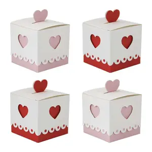 Sevgililer tema kalp küçük kağit kutu parti Favor şeker hediye kutusu tedavi kurdelalı kutu iyilik
