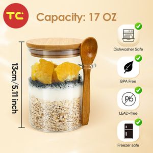 Contenitore per <span class=keywords><strong>Zucchero</strong></span> in Vetro con Cucchiaio da 500 ml Barattoli in Vetro con Coperchio <span class=keywords><strong>e</strong></span> Cucchiaio in Bambù <span class=keywords><strong>Contenitori</strong></span> per la Conservazione di Chicchi di Caffè - Product Image 3