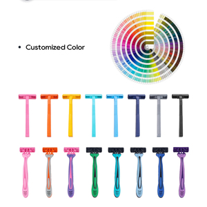มีดโกนขนสแตนเลสสำหรับผู้หญิง ผลิตจำนวนมาก ปลอดภัย มีหลายสี - Product Image 6