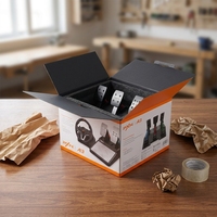 Boîte en carton ondulé de grande taille, conçue sur mesure avec des matériaux recyclés, avec fond à fermeture à pression pour l'emballage et l'expédition des produits