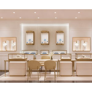 Chất lượng cao Cửa hàng đồ trang sức thiết kế Tempered Glass tủ trưng bày với LED chiếu sáng đảo đồ trang sức showroom đồ nội thất - Product Image 6