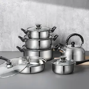 German Kitchenware Cooking Pot 12 PCS Stainless Steel Cookware Set - China  Cookware Set and Cookware price