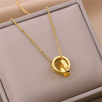 Collier à double anneau délicat à la vente en gros, pendentif diamant couleur rose, chaîne claviculaire