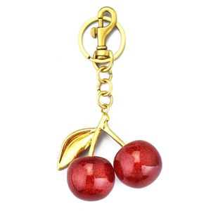 Custom Logo Cherry Keychain <b>Bag</b> Charm for Purses Handbags Fruit Keyring Women <b>Gifts</b> Custom Branding Factory Direct Wholesale - Product Image 1