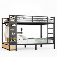 Nouveau lit superposé moderne réglable en métal double sur grand lit, cadre en acier pour dortoir, pour adultes - Utilisation à domicile, à l'école ou à l'hôtel