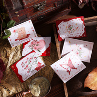 Mini-enveloppes pliables vintage pour bouquets, cartes postales Qixi d'anniversaire pour étudiants, cartes de vœux de fêtes personnalisées imprimées en gros