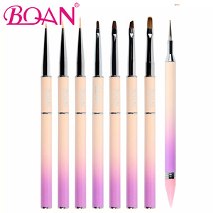 BQAN-mango de Metal para manicura, brocha de Gel con logotipo personalizado, doble extremo, para <span class=keywords><strong>arte</strong></span> de uñas, espátula, herramienta de pinceles de polietileno para pintura de uñas - Product Image 6