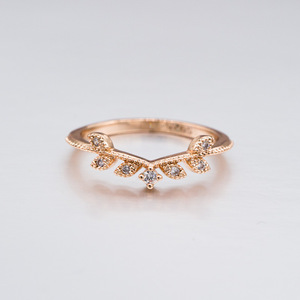 Anelli Romantici in Acciaio Inossidabile con Gemme e Zirconi, Placcatura in Rodio e Oro, Gioielli da Matrimonio Certificati IGI - Product Image 2