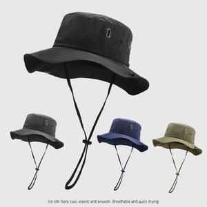 Sombrero de Pescador de Seda de Hielo de Secado Rápido, Transpirable, con Protección Solar, para Exteriores, Verano, Adultos, Unisex - Product Image 1