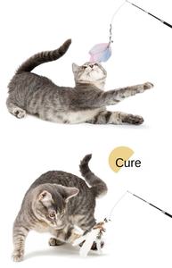 Juguetes Interactivos para Mascotas, Varita de Plumas Divertida para Gatos, Mango Telescópico de Madera, Campana Sonora, Juguetes para Gatos - Product Image 6