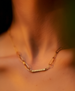 Collana a catena con pavé di zirconi placcata oro Vince Camuto, gioielli unisex alla moda per tutti i giorni - Product Image 2