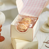 Boîte à biscuits, bonbons et cadeaux de Noël personnalisée, boîte rectangulaire biodégradable en carton blanc avec ruban rouge