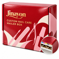 Boîte d'expédition personnalisée en carton ondulé brillant E-Flute pour produits de soin des ongles, emballage à rabat pour cosmétiques