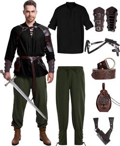 Conjunto <span class=keywords><strong>de</strong></span> 8 Piezas <span class=keywords><strong>de</strong></span> Disfraz Medieval <span class=keywords><strong>para</strong></span> <span class=keywords><strong>Hombre</strong></span>, Camisa y Pantalón <span class=keywords><strong>de</strong></span> Pirata, Accesorios <span class=keywords><strong>de</strong></span> Disfraz <span class=keywords><strong>Vikingo</strong></span> <span class=keywords><strong>para</strong></span> Halloween - Product Image 1
