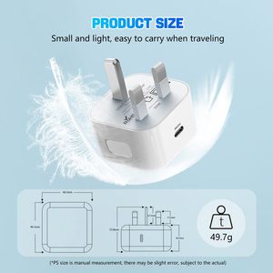 Chargeur rapide HYTO USB C pour <span class=keywords><strong>iPhone</strong></span> 17 16 15, câble de charge Type C vers C 1M 2M, adaptateur secteur USB-C 20W UK - Product Image 6