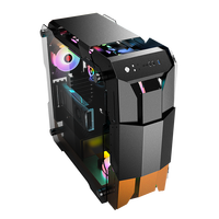 Boîtier d'ordinateur de jeu personnalisé ATX/ITX avec panneau latéral en verre OEM, forme irrégulière, prend en charge le refroidissement par eau