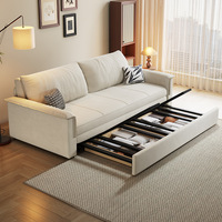 Canapé-lit moderne sur mesure à double rangée droite en tissu pour le rangement Canapé-lit pliable à double usage Convertible pour les petits habitants