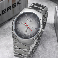 Montre à quartz CILOA pour homme, bracelet en acier inoxydable, cadran rond, aiguilles lumineuses, calendrier, étanche, montre-bracelet pour affaires et occasions décontractées