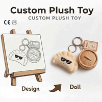 Porte-clés personnalisés en peluche miniature, peluches mystère en forme de dumpling en gros pour enfants, jouets en peluche alimentaires, jouets promotionnels, mascotte en polyester, OEM