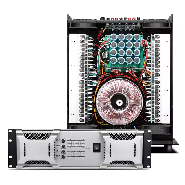 Factory Price 3U 4 Channel Power Amplifier 4*1100W Class H High Powerful Stage Performance Professional Sound Audio Amplifier