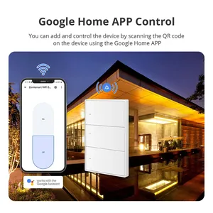 Zemismart Matter WiFi 1 2 <span class=keywords><strong>3</strong></span> 4 6帮派智能壁灯开关中性，需要大按钮智能应用程序家用套件控制 - Product Image 5