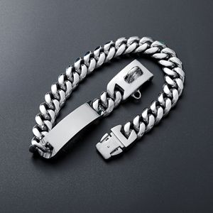 Accesorios para perros Rarewe, <span class=keywords><strong>Collar</strong></span> de acero inoxidable de 18MM, <span class=keywords><strong>Collar</strong></span> de perro de lujo duradero, etiqueta de identificación grabada con Texto personalizado, <span class=keywords><strong>Collar</strong></span> de perro de cadena cubana - Product Image 5