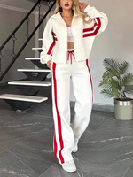 Ensemble de sport décontracté pour femme, deux pièces, tendance, patchwork coloré, effet délavé, pour l'automne, avec tissu respirant et adapté au quotidien