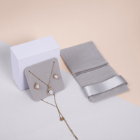 Fabricant d'emballages de colliers et de bagues gris imprimés sur mesure pour bijoux Boîtes à bijoux en velours avec tiroir et coussinet