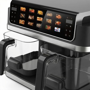 <span class=keywords><strong>Friteuse</strong></span> à air numérique intelligente à double panier 4,8+4,8L avec écran en verre, économie d'énergie, nettoyage facile, sans huile, double zone - Product Image 4