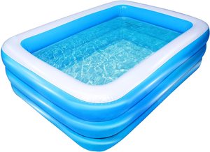 Outdoor Inflatable Swimming <strong>Pool</strong> Full-Sized Above <strong>Ground</strong> Kiddle Family Lounge <strong>Pool</strong> for Adult, Kids, Toddlers, Blue - Product Image 2