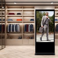 Écran LCD sur pied pour intérieur de 65, 55, 43 et 32 pouces, kiosque autoportant avec lecteur publicitaire LED, caméra Wifi, système de sécurité