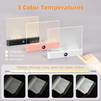 Nouvelle lampe de lecture LED intelligente rechargeable, 3 niveaux de température de couleur réglables, lampe de bureau à panneau pour la lecture nocturne, protection des yeux
